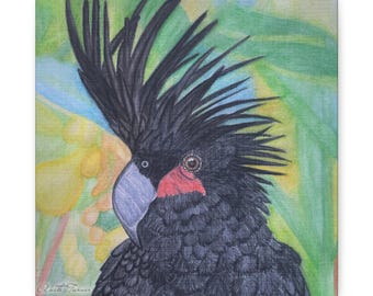 Cuadro decorativo con diseño de cacatúa palmera vibrante, decoración tropical para el hogar, regalo para amantes de las aves.