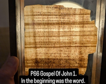 UNFRAMED | Papyrus 66 (P66) Manuscript Replica – Gospel of John Fragment – Ancient Bible Papyrus – Handmade Historical Artefact.