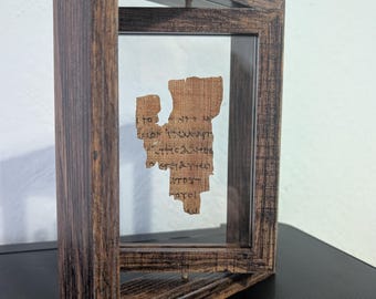 Christelijk cadeau | P52 Fragmentreplica: oudste nieuwtestamentische evangelie van Johannes. Gemaakt van Egyptische papyrus | Christelijk decor, Bijbelse geschiedenis.