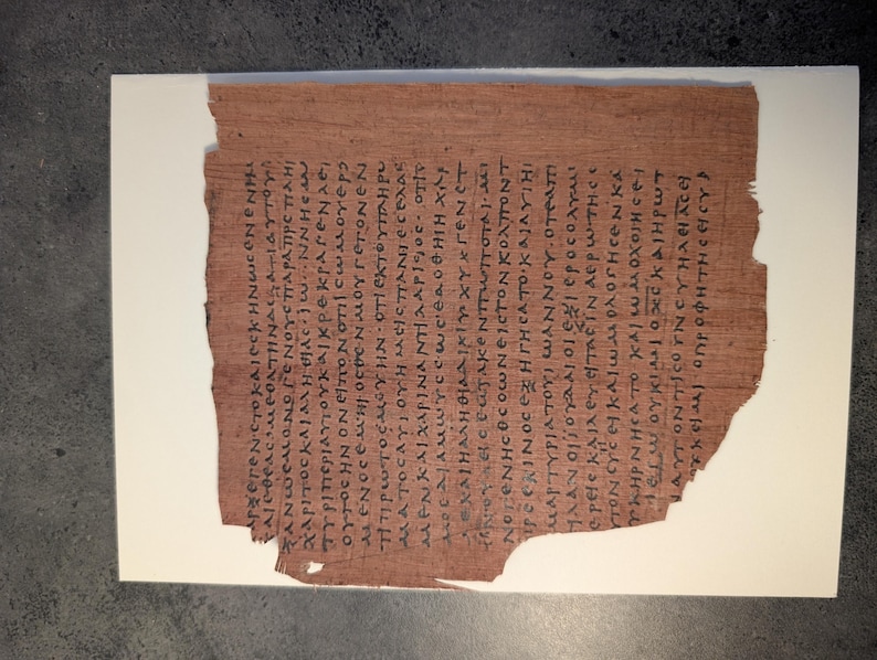 UNFRAMED | John 1:1-25 front and back. Papyrus 66 (P66) Manuscript Replica – Gospel of John Fragment – Ancient Bible Papyrus – Handmade. image 3