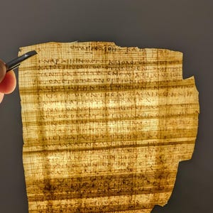 UNFRAMED | John 1:1-25 front and back. Papyrus 66 (P66) Manuscript Replica – Gospel of John Fragment – Ancient Bible Papyrus – Handmade. image 5
