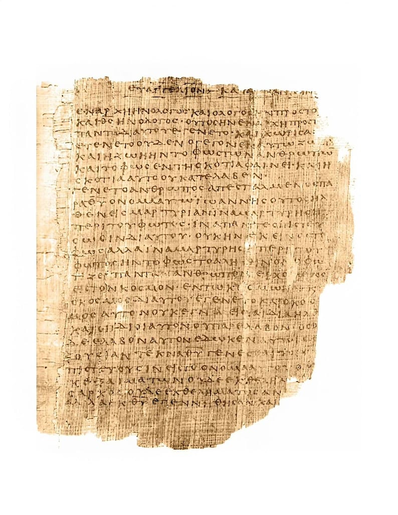 UNFRAMED | John 1:1-25 front and back. Papyrus 66 (P66) Manuscript Replica – Gospel of John Fragment – Ancient Bible Papyrus – Handmade. image 8
