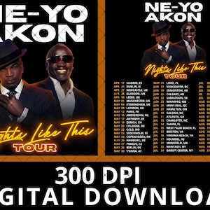 Ne-Yo & Akon-turnén 2026 PNG: Klar för utskrift (digital nedladdning)