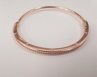 Ale S925  Pandora Rose Gold Signature Pave Classic Bangles