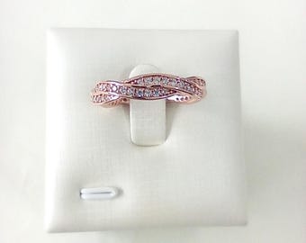 Pandora Twist Of Fate Rose Gold Plated Ring
