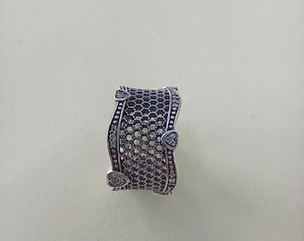 Silver Pandora Lace Of Love Ring S925 Ale