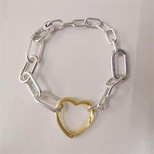 ale s925 Pandora ME Two-tone Heart Link Chain Bracelet
