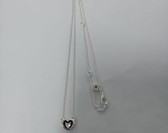 Pandora Moments Radiant Heart & Floating Stone Necklace  45cm