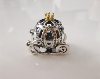Cinderella Pumpkin Charm Bead Pandora Silver