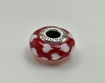 Red Love hearts Pandora Charm S925 Silver Ale