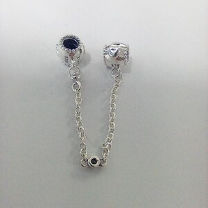 pandora silver ale 925 embossed hearts safety chain charm