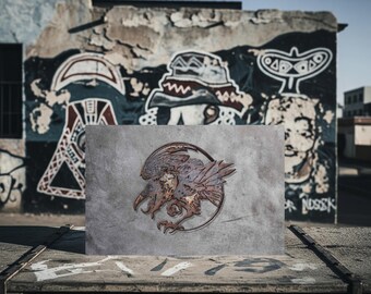 Ansichtkaart | Straatkunst uit Namibië | Rusty Raven-kunst | Origineel van MobyPhotos