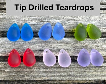 4 Pieces Tip-drilled Teardrop Beads 14x10mm