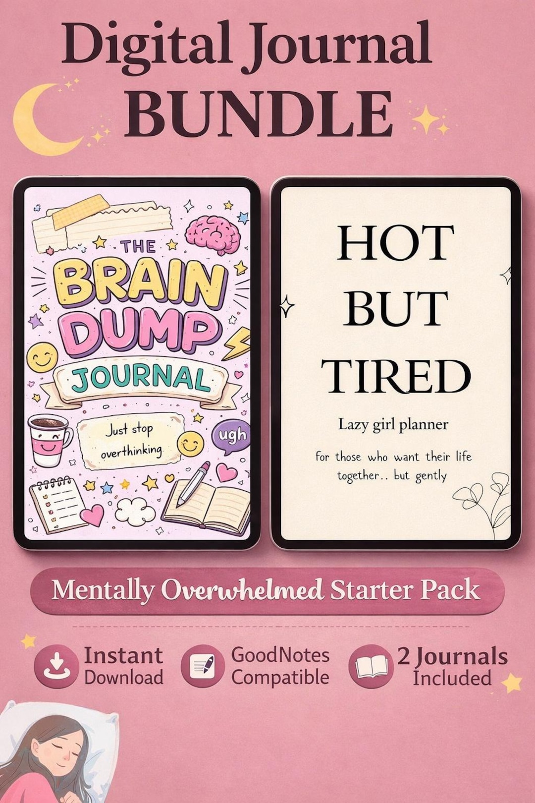 Brain Dump Journal &amp; Planner Bundle | Overthinking, Productivity (digital Download) - Etsy