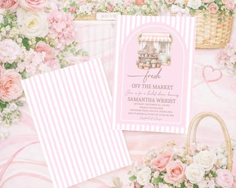 Editable Fresh off the Market Bridal Shower Invitation, Women Bridal Party, Farmer's Market Bachelorette Invite Template Digital Download