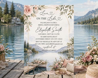Liebe auf dem See Brautdusche Einladung Vorlage Digitaler Download