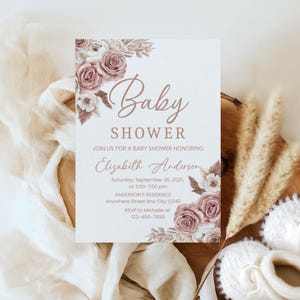 Boho Baby Shower Invitation, Neutral Gender Baby Shower, Boho Pampas Baby Shower Invitation, Girl Boy Baby Shower, Boho Floral Baby Sprinkle