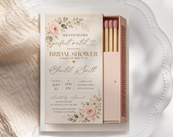 Perfect Match Brautdusche Einladung, Match Made in Heaven Laden Vorlage Digitaler Download