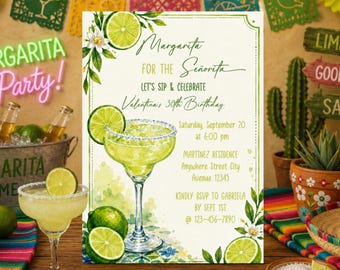 Margarita Geburtstagseinladung Vorlage Digitaler Download
