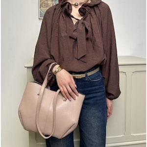 Italian Leather Tote Bag for Women | Handmade Shoulder Bag | Large Everyday Purse | 10 Colors Available