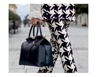 Bolso grande de piel italiana: elegante bolso de hombro hecho a mano