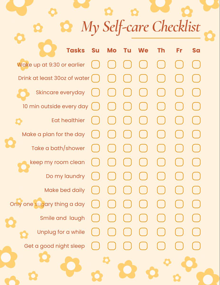 Self Care Planner | Morning & Evening Routine + Weekly Checklist