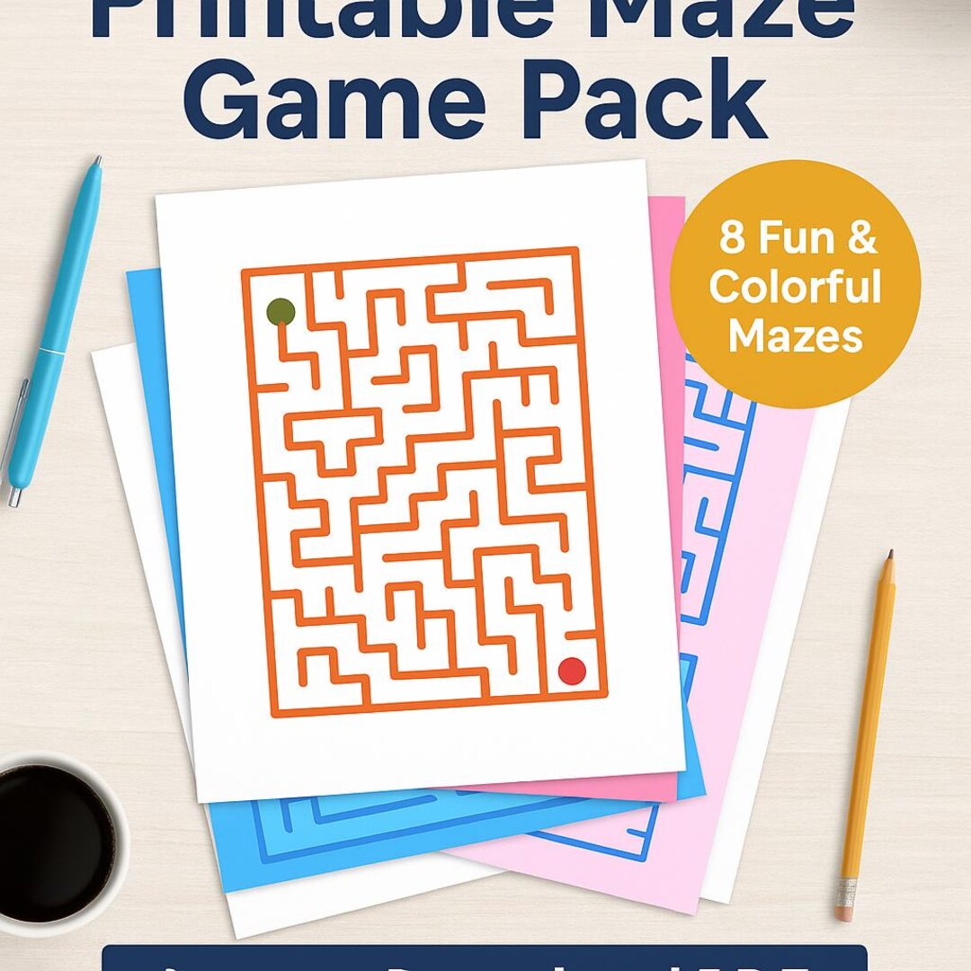 Fun Pdf Blocks Kids Activity Maze Pack - 8 Printable Puzzles for Learning & Fun – PDF ...