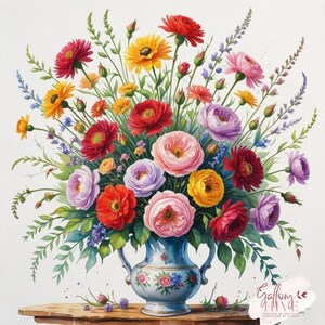 Drie sets bloemenkunst aan de muur, kleurrijke bloemengalerijset, moderne digitale downloads wilde bloemen, bundelafdrukken, afdrukbare muurkunst
