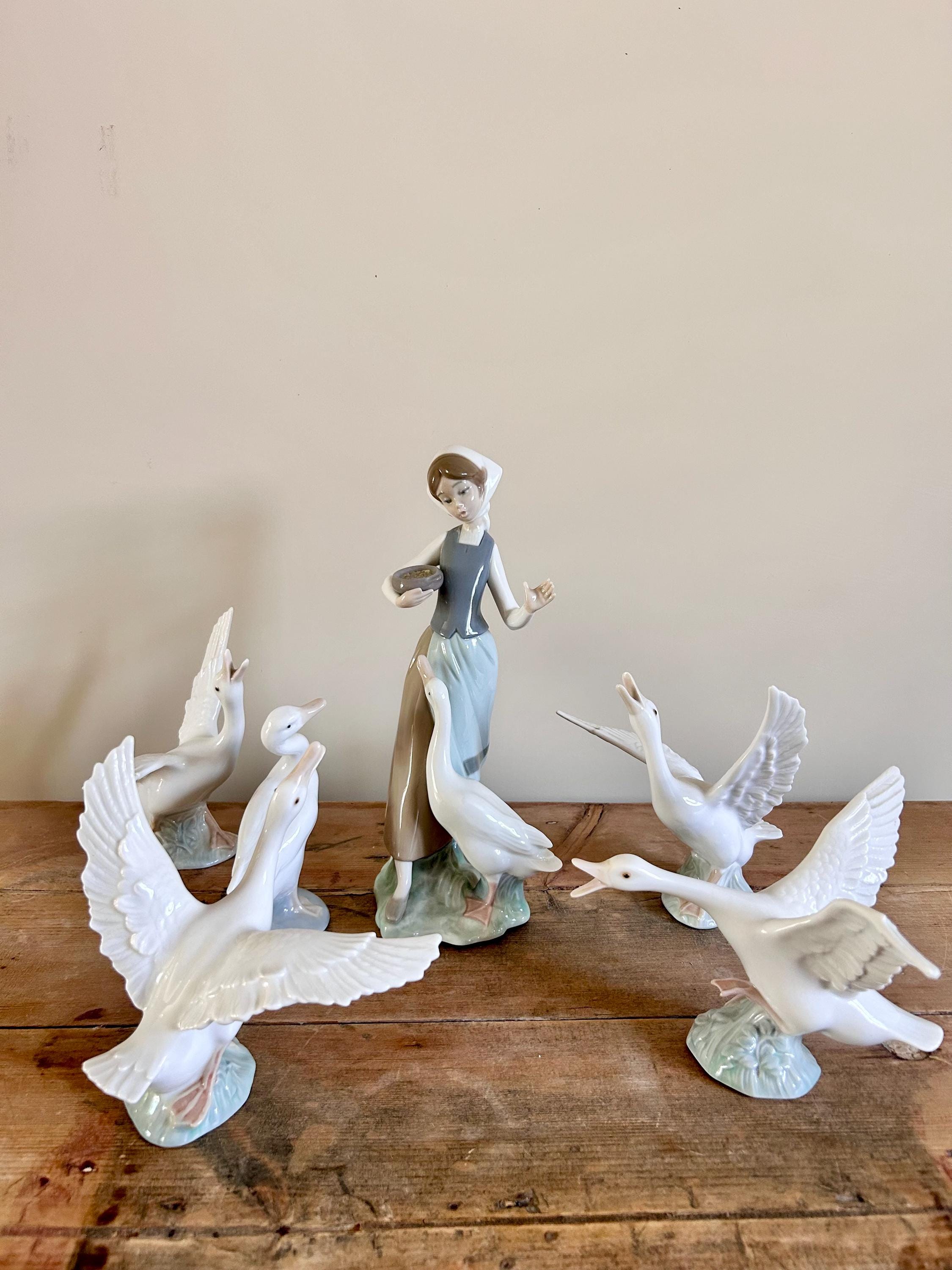 Lladro Girl Goose - Etsy UK