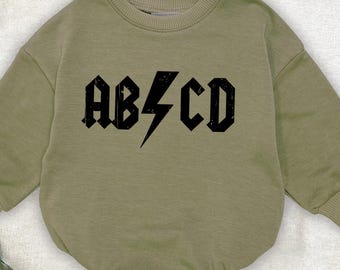 ABCD Rock And Roll Music Baby Romper, Funny Future Rocker Baby Bodysuit, Cool Musician Parent Baby Outfit, Rock Fan Baby Shower Gift Clothes