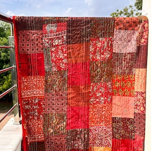Indian bedcover, bohemian, baby quilts, floral quilts, boho decor, vintage blanket, recycled blanket, double bedcover, hand embroidered, handmade patchwork, old sari patch, unique throw, queen size bed cover, rare quilt, multi  color, kantha blankets, vintage kantha, handmade quilts, cotton kantha quilts, reversible kantha, dignify kantha, paisley print, small kantha, small quilt, floral printed, printed quilts, boho kantha throw, hand block kantha, indigo kantha quilts, organic kantha