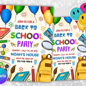 Editable Back To School Bash Flyer, Flyer Template, Community Event Flyer, Back To School Party Invite Flyer, Premade Invitation Flyer