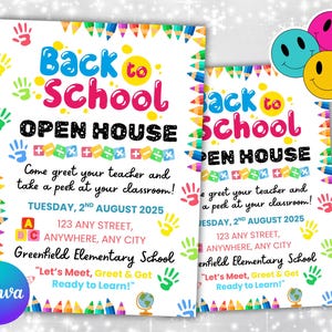 Editable Back To School Bash Flyer, Flyer Template, Community Event Flyer, Back To School Party Invite Flyer, Premade Invitation Flyer