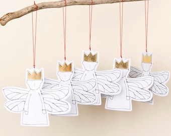 Christmas ornaments,  5 Christmas gift tags, Paper angel doll, Christmas decor, Angelic décor, Rusty christmas, Eco christmas