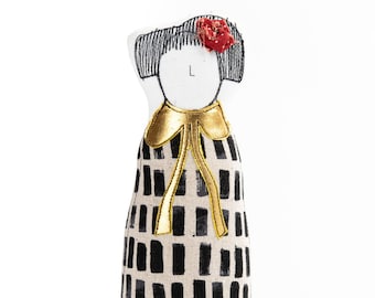 Handmade Textile Art Doll: Decorative Family Portrait Doll