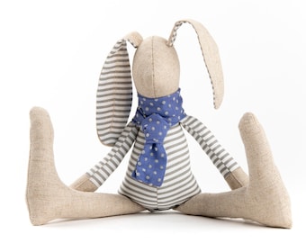 Baby gift, Rabbit handmade doll, Stuffed toy, Plush bunny, Cloth doll, Gift for kids