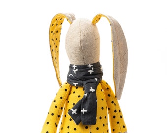 Doll toy, Stuffed animal, Handmade rabbit, Plush bunny, Rabbit doll, Fabric doll, Handmade Plush toy, Rag doll, Baby room décor, Modern doll
