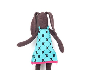 Rabbit doll, Black doll, Doll toy, Stuffed animal, Handmade bunny, Fabric doll, Girl birthday gift, Cloth doll, Stocking stuffer, Soft bunny