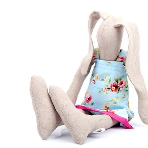 Stuffed animal, Bunny plush toy, Girl birthday gift , Rabbit doll, Handmade cloth doll, Eco friendly gift, Gift for kids