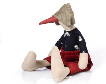 Stuffed bird doll ,Soft duck doll ,Black rag doll , Plush duck