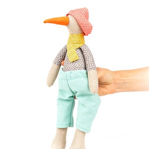 Gender neutral kids gift, Baby nursery decor, Bird stuffed animal, Handmade ecofriendly toy image 3