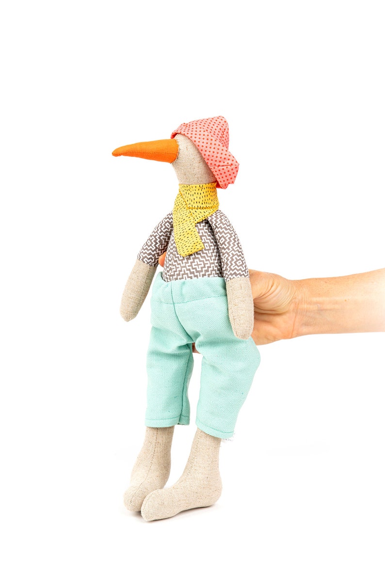 Gender neutral kids gift, Baby nursery decor, Bird stuffed animal, Handmade ecofriendly toy image 3