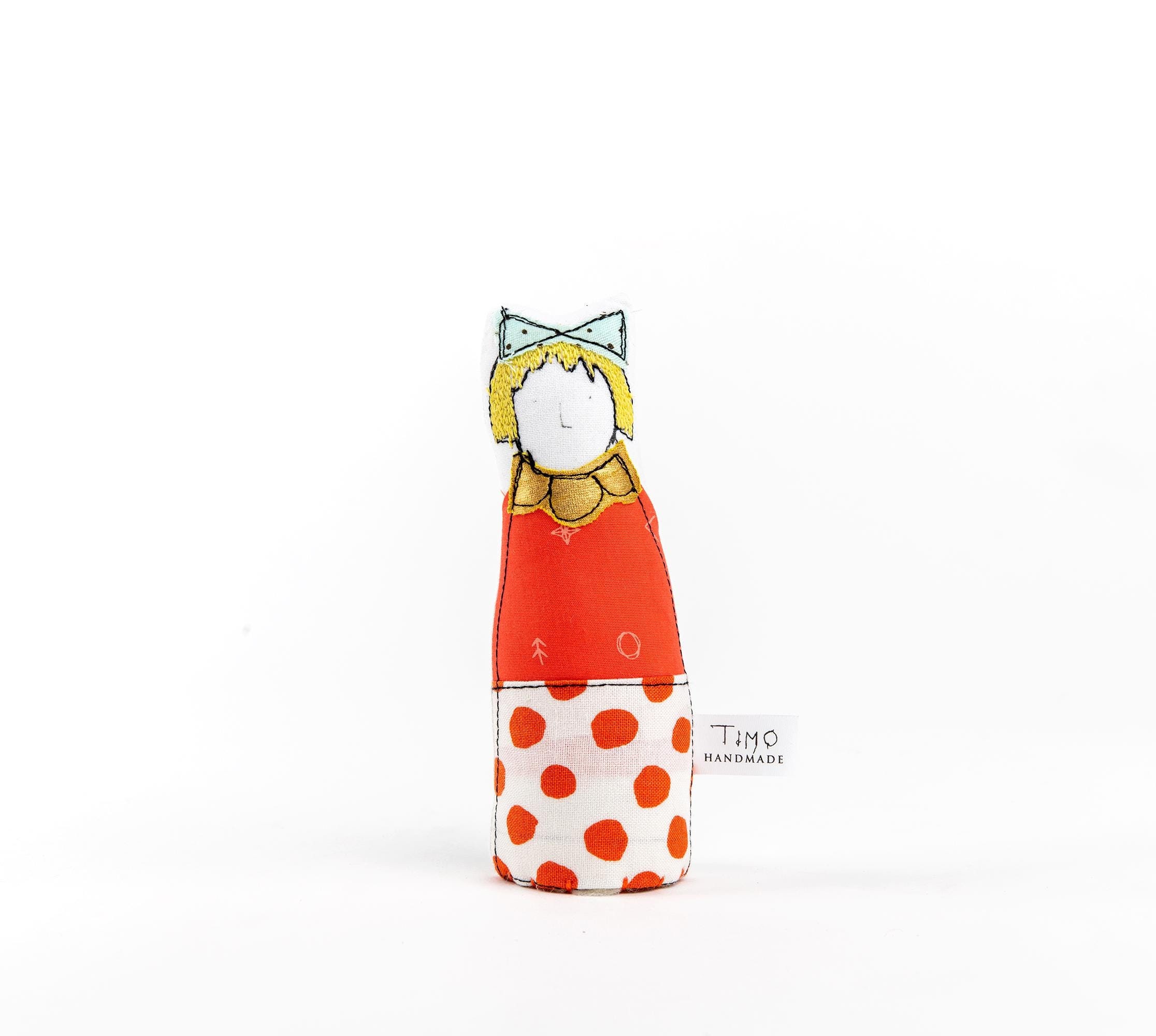Fabric portrait, Blonde girl doll, Family portrait , Handmade gift