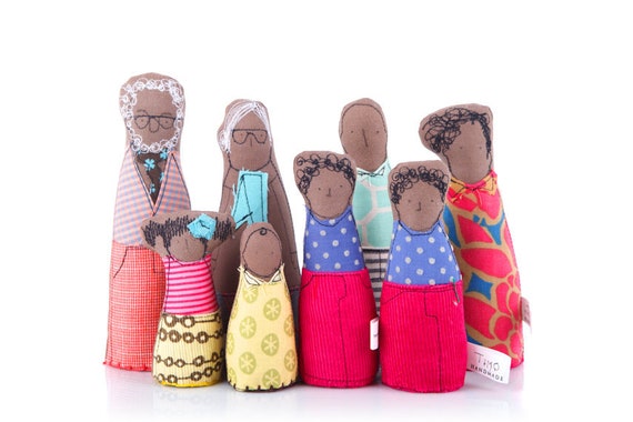african american dollhouse family