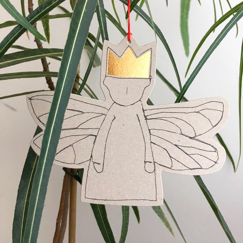 Tree ornament, Modern Christmas, Paper angel, 10 Gift tags, Christmas decoration, Stocking stuffer,Eco christmas, Angelic décor, Rusty décor image 9