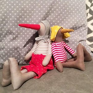 Dolls set for kids, Set of 2 dolls, Twins gift, Baby shower gift , Bird doll, Fabric doll, Handmade doll, Eco friendly gift, Rag dolls, Duck image 6