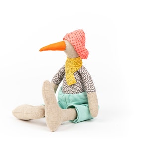 Gender neutral kids gift, Baby nursery decor, Bird stuffed animal, Handmade ecofriendly toy image 4