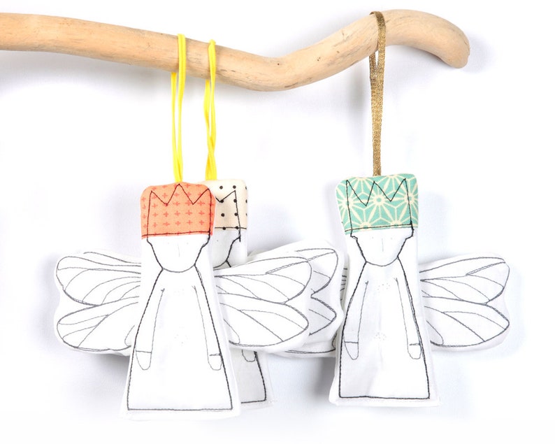 Christmas Angel, Christmas ornaments, Handmade set of 3, Christmas Gift Tags, Handmade ornament image 3