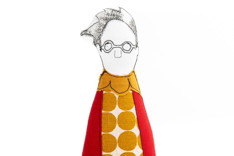 Cloth Doll Modern Doll Decorative Doll Gray Hair Doll Etsy