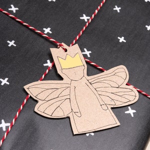 christmas gift tags, Tree ornament, Paper angel, Christmas decor, Angelic décor, Rusty xmas, Eco christmas, Paper doll, Set of 5, Decor doll image 8